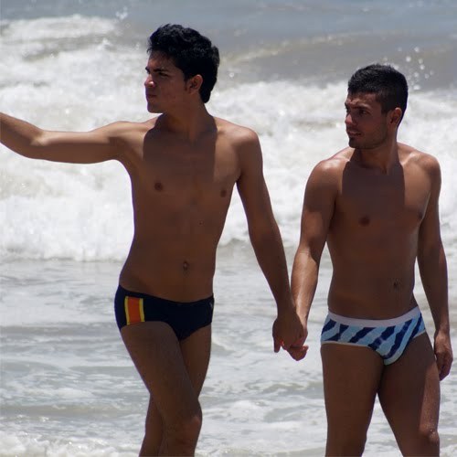 gay men at the beach - playa Los Muertos
